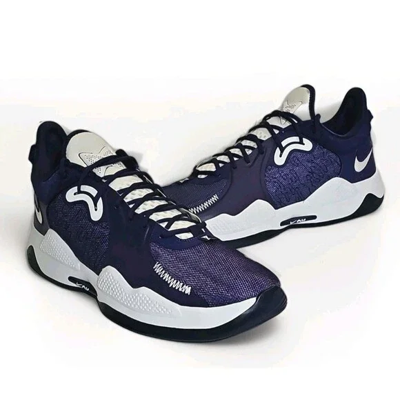 New 17.5 Nike PG 5 TB Paul George Basketball Shoes Purple / White DM5045-502 Men - Picture 1 of 13